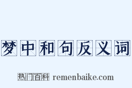 梦中和句反义词是什么意思的图片